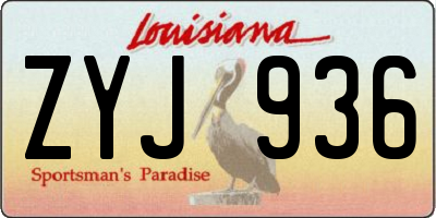 LA license plate ZYJ936