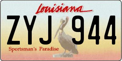 LA license plate ZYJ944