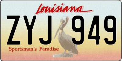 LA license plate ZYJ949