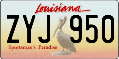 LA license plate ZYJ950