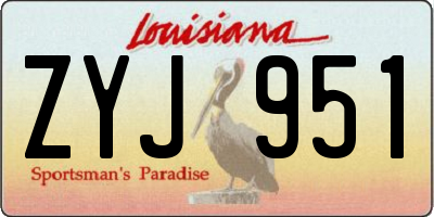 LA license plate ZYJ951