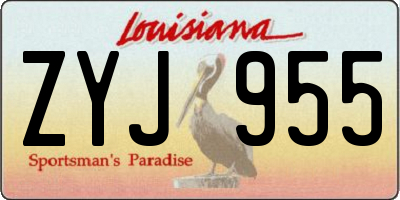 LA license plate ZYJ955