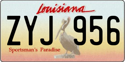 LA license plate ZYJ956