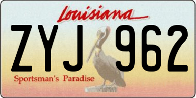 LA license plate ZYJ962