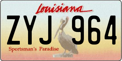 LA license plate ZYJ964