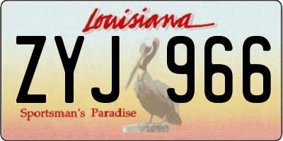 LA license plate ZYJ966
