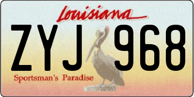 LA license plate ZYJ968