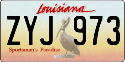 LA license plate ZYJ973