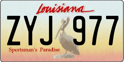 LA license plate ZYJ977