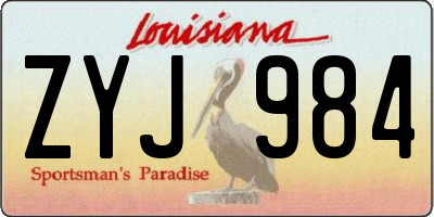 LA license plate ZYJ984