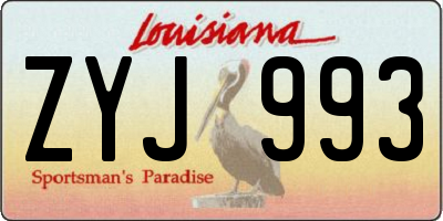 LA license plate ZYJ993