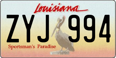 LA license plate ZYJ994