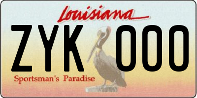 LA license plate ZYK000