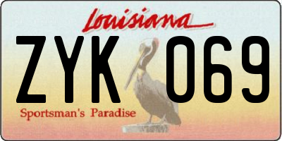 LA license plate ZYK069