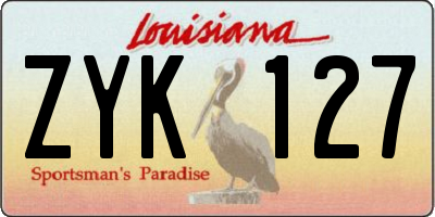 LA license plate ZYK127