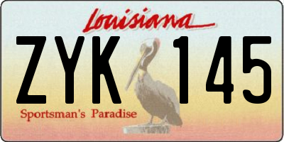 LA license plate ZYK145