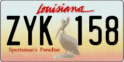 LA license plate ZYK158