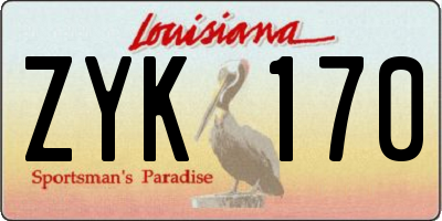 LA license plate ZYK170
