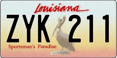 LA license plate ZYK211