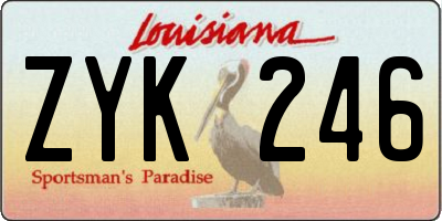 LA license plate ZYK246