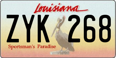 LA license plate ZYK268