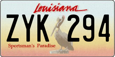 LA license plate ZYK294
