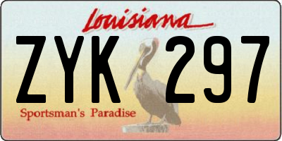 LA license plate ZYK297