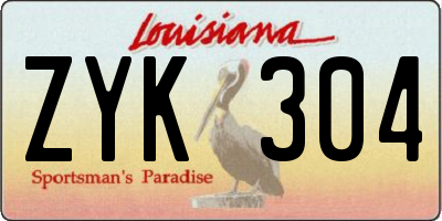 LA license plate ZYK304