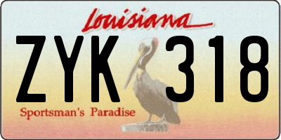 LA license plate ZYK318