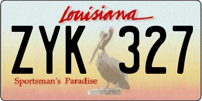 LA license plate ZYK327