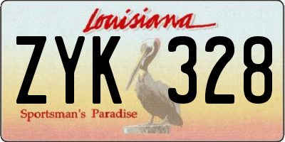 LA license plate ZYK328