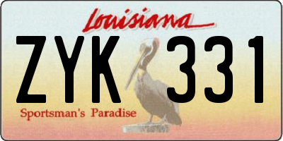 LA license plate ZYK331