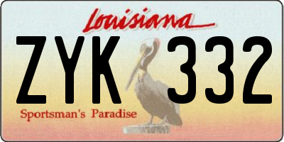 LA license plate ZYK332