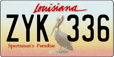 LA license plate ZYK336