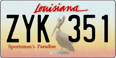 LA license plate ZYK351