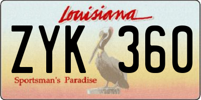 LA license plate ZYK360