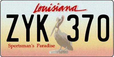 LA license plate ZYK370