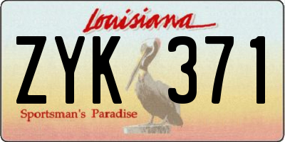 LA license plate ZYK371