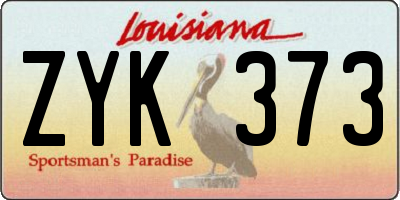 LA license plate ZYK373