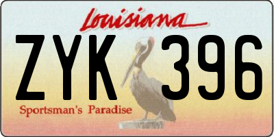 LA license plate ZYK396