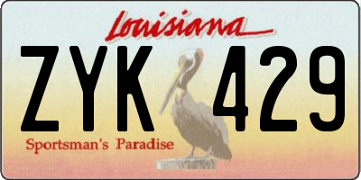 LA license plate ZYK429