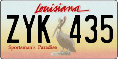 LA license plate ZYK435