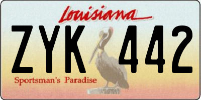 LA license plate ZYK442