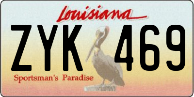 LA license plate ZYK469