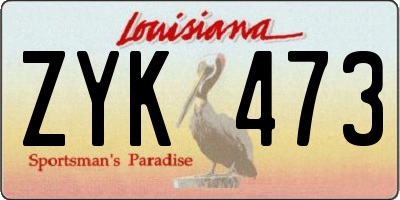 LA license plate ZYK473