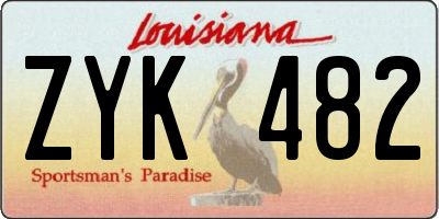 LA license plate ZYK482