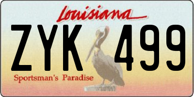 LA license plate ZYK499