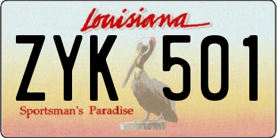 LA license plate ZYK501