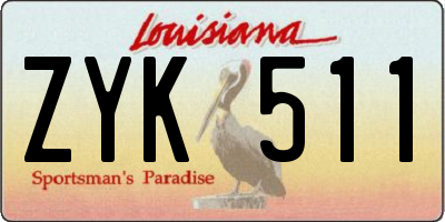 LA license plate ZYK511