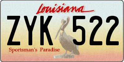 LA license plate ZYK522